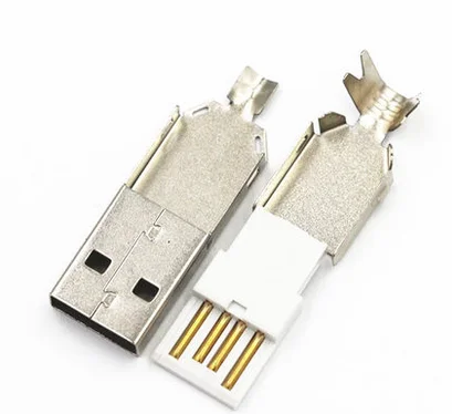 

20Pcs USB A Male Three Types Plug Connector 36.5mm For PC DIY