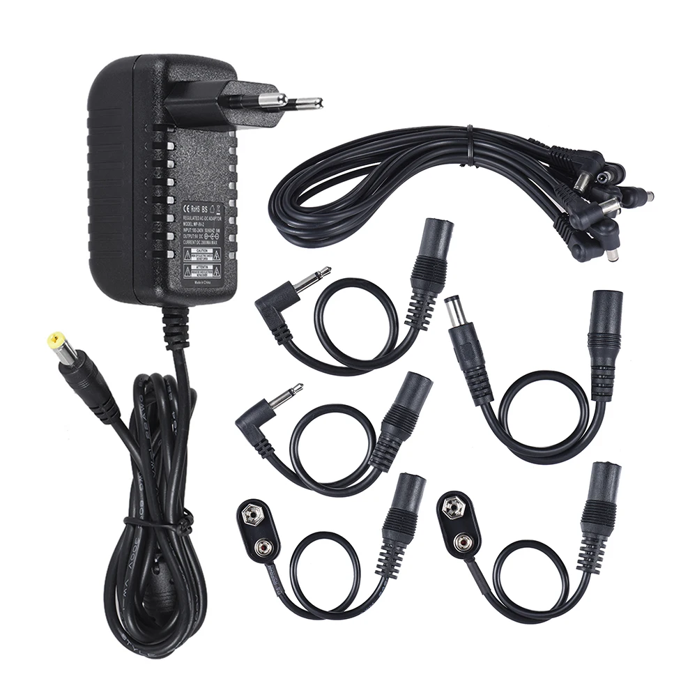 Guitar Pedal Power Supply Adapter 9V DC 2A 8 Way Daisy Chain