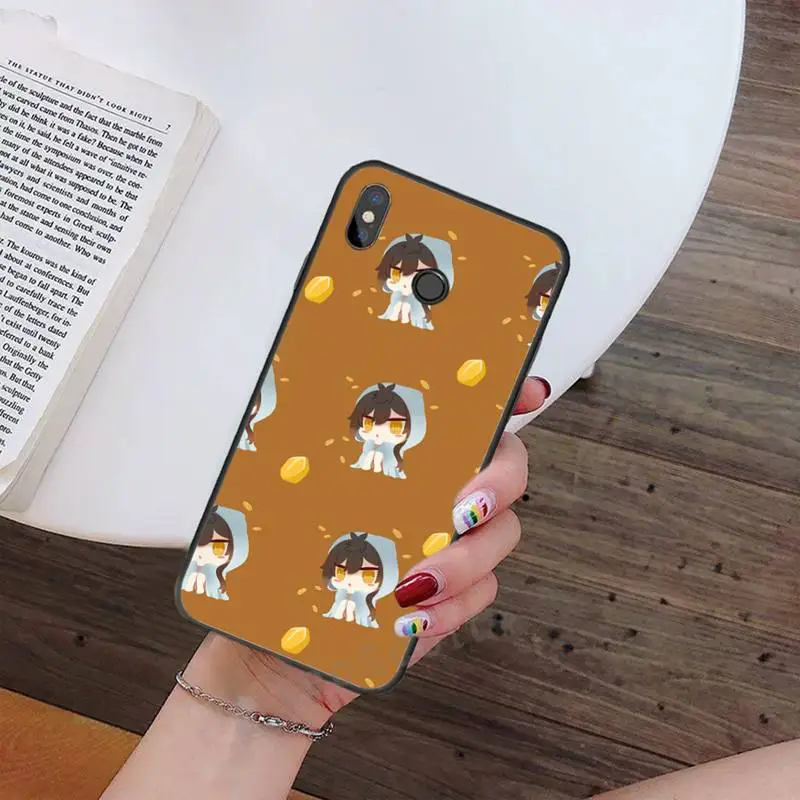 hot game zhongli genshin impact phone case for xiaomi redmi note 7 8 9 t max3 s 10 pro lite luxury brand shell funda coque free global shipping