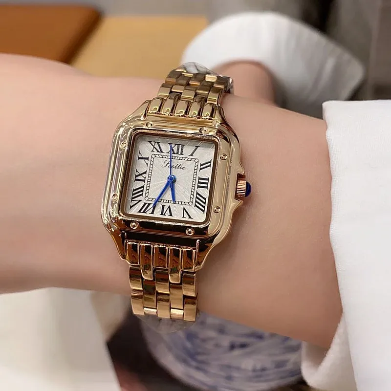 

2021 New Square Watch Women Fashion Ladies Dress Quartz Watch Bracele Simple Rose Gold Luxury Women Watches Relogio Feminino