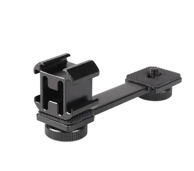 Triple Hot Shoe Mount Adapter Flash Microphone Bracket Holder for Smooth 4 DJI Osmo Pocket Video Camera Gimbal Flash Accessories images - 6