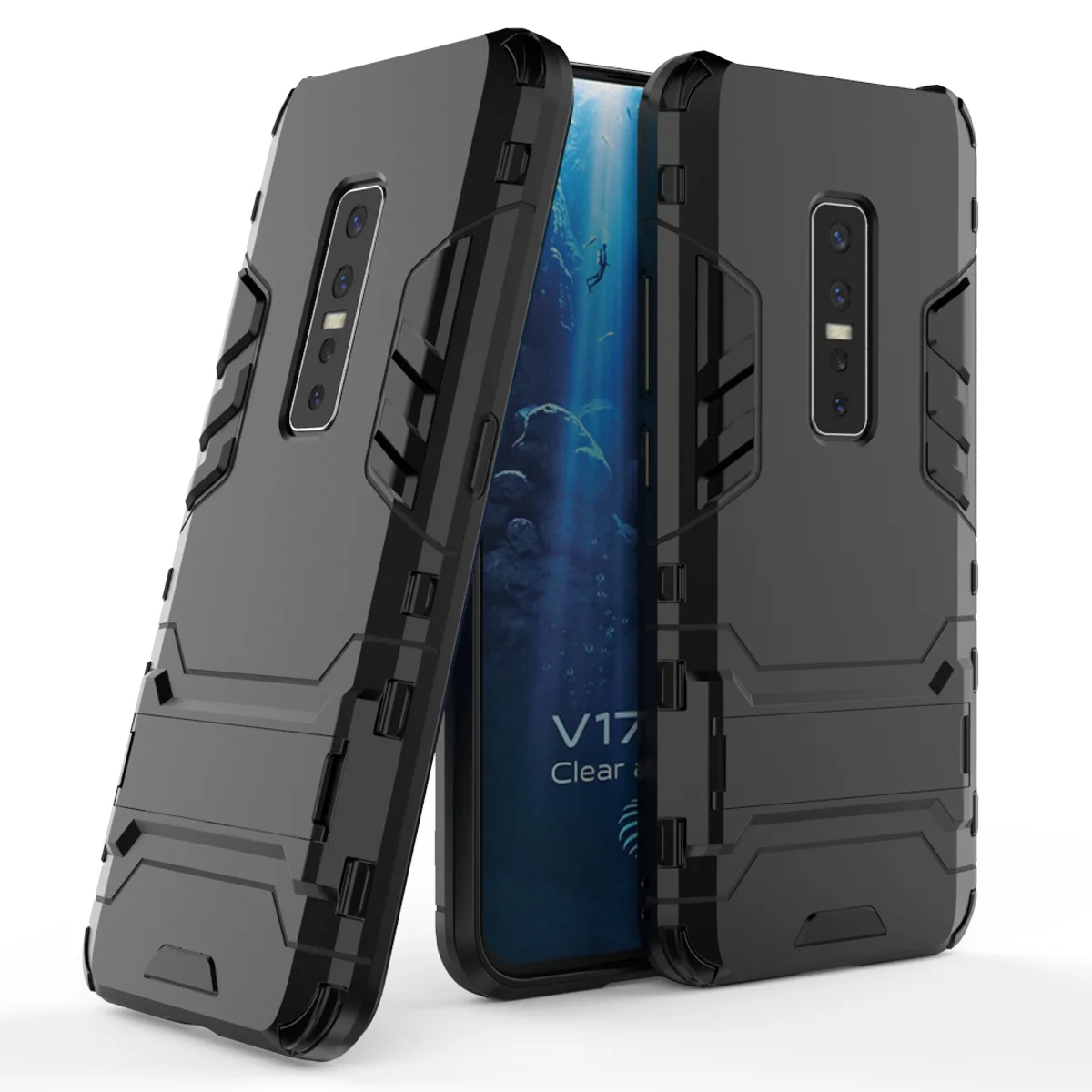 ДЛЯ Vivo V17 Pro Чехол 2 в 1 армированный противоударный жесткий силиконовый чехол