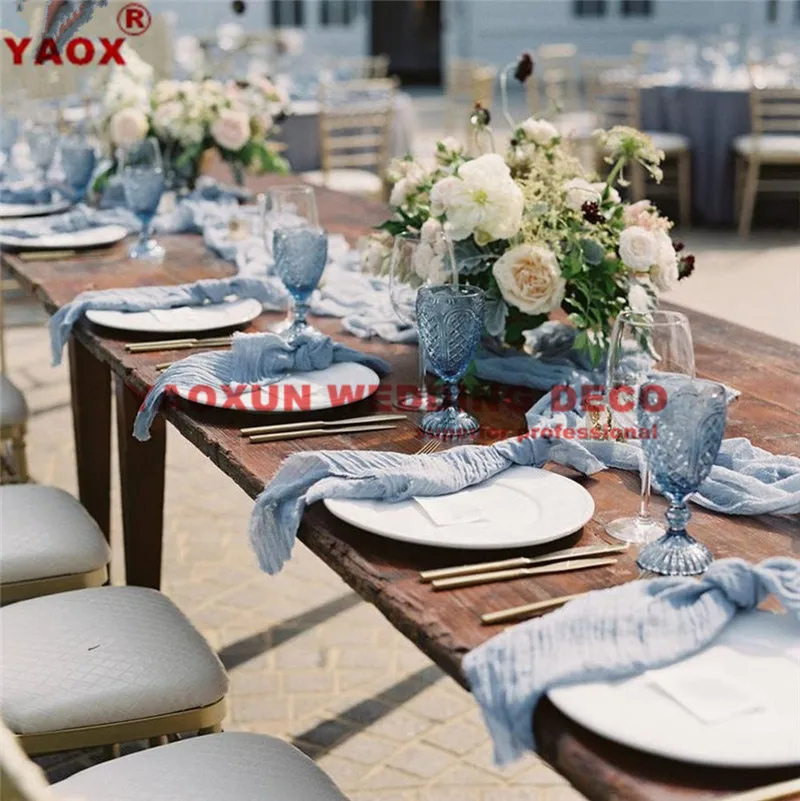 Оптовая цена рустикальная марлевая салфетка для стола многоразовые хлопковые