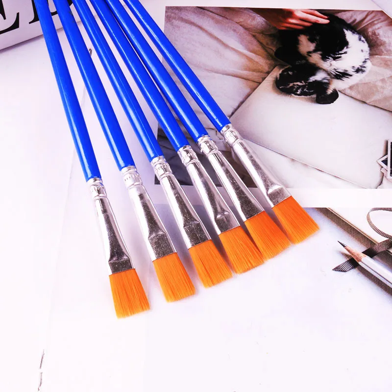 

Paint Brushes Set 50 Pcs Kids Nylon Flat Hair Small Oil Watercolor Artist Painting Kits Bulk for Children