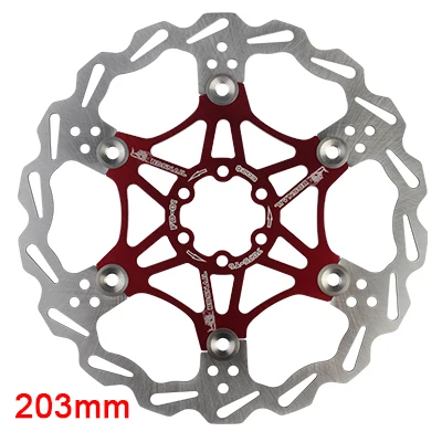 203mm Red Улитка горный велосипед MTB DH 180 мм 160 мм 203 мм поплавок вращающийся диск тормозной ротор велосипедные роторы - Цвет: 203mm Red