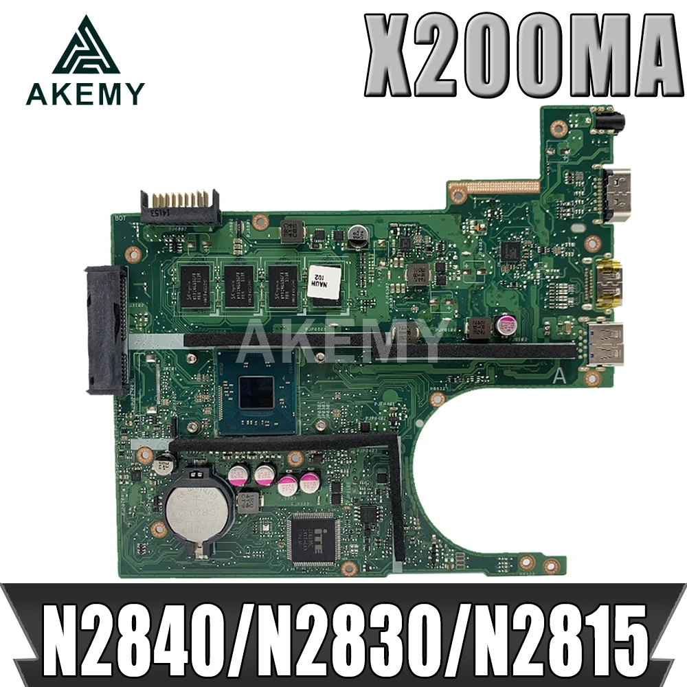

Akemy X200MA Laptop motherboard For Asus X200MA F200M F200MA Test original motherboard 4G-RAM N2840/N2830/N2815