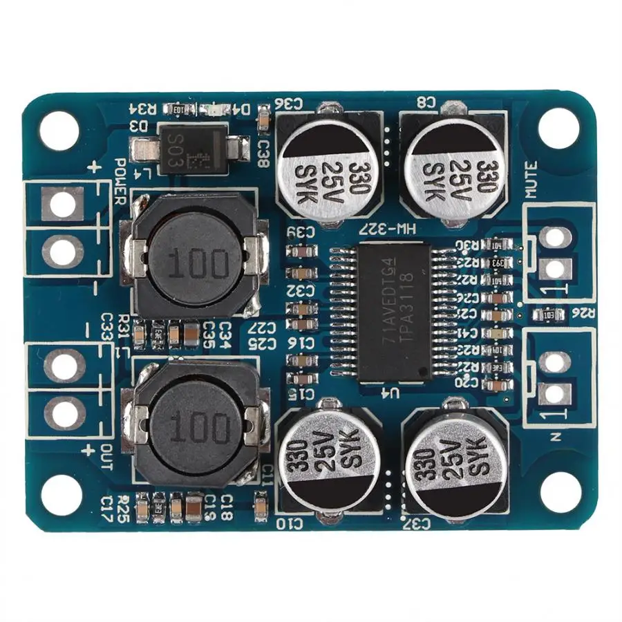 TPA3118 Mono Sound Channel Digital Power Amplifier Board Module Chip 1X60W 8~24VDC | Operational Chips