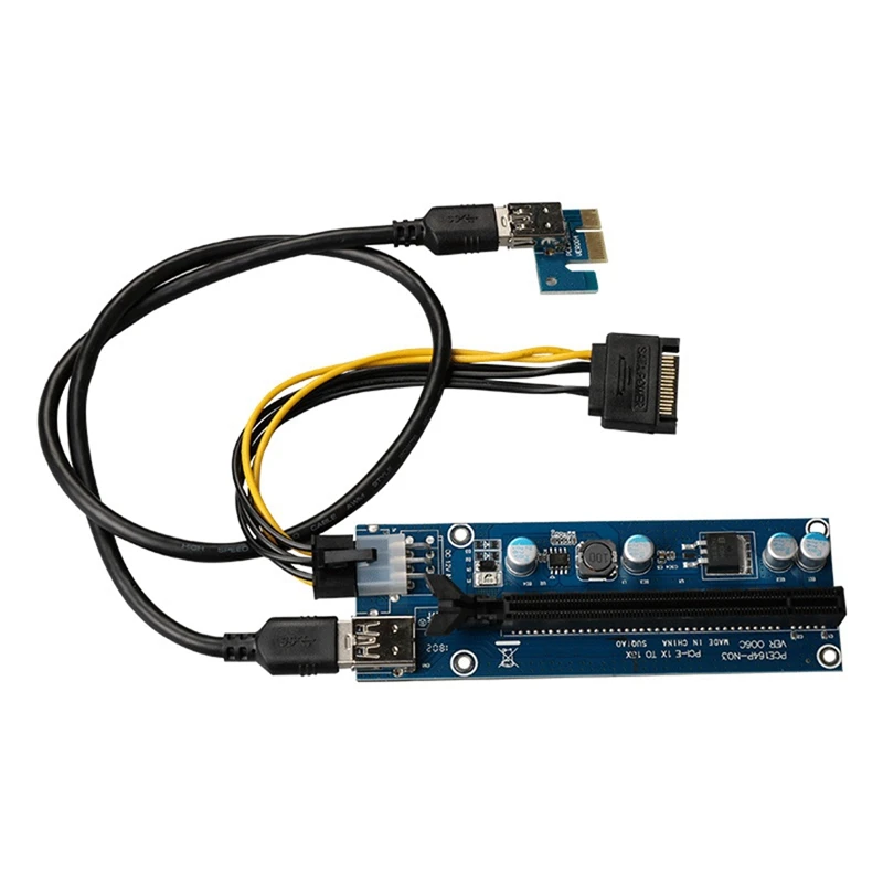 

PCI-E to PCIE Adapter Board PCI-E 1X to 16X USB3.0 Extension Cable Image PCIE Adapter Card Bitcoin Litecoin Mine 60cm