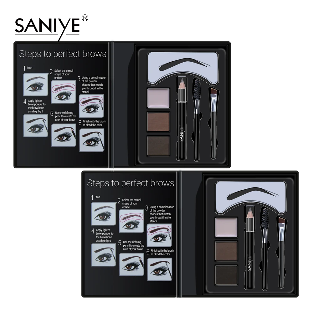 SANIYE водонепроницаемый набор для макияжа бровей Палитра Карандаш Maskara Kosmetik Cosmeticos