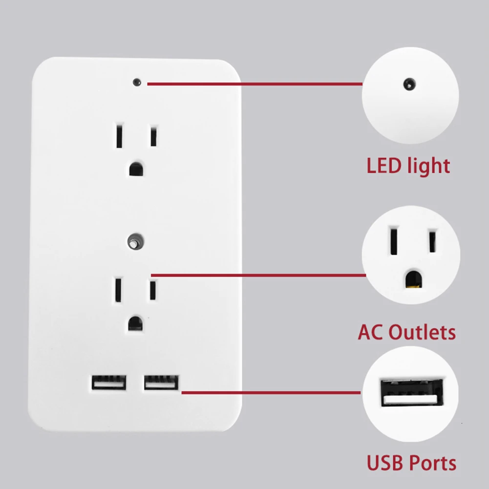 Стойка для розеток с выключателем 6 удлинителей электрических 2 USB портами