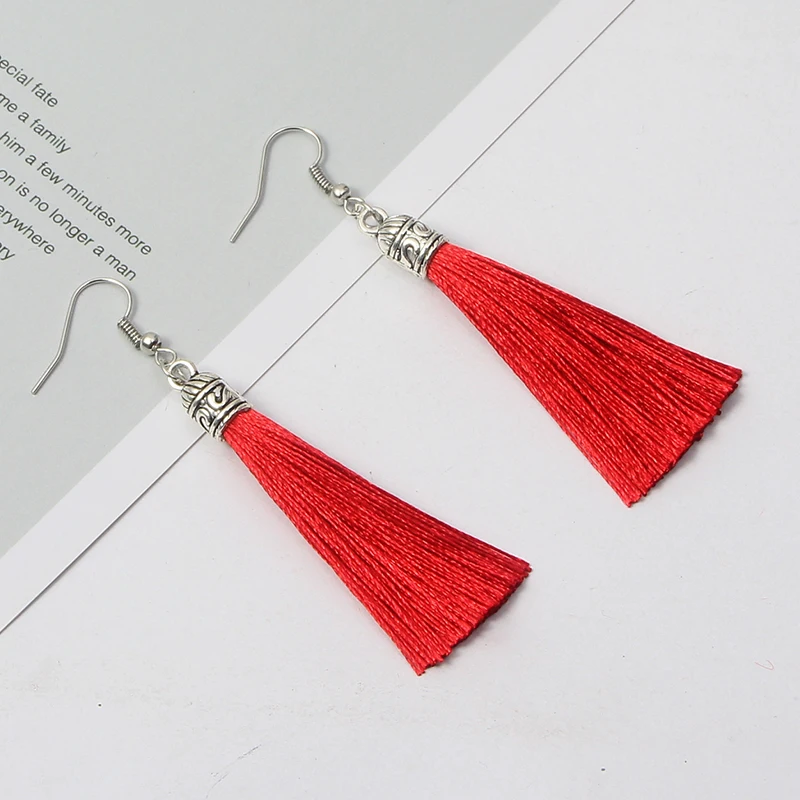 Qtian сережки с кисточками Boho pendientes mujer moda длинные серьги для женщин винтажные Висячие свадебные серьги, ювелирные изделия oorbellen