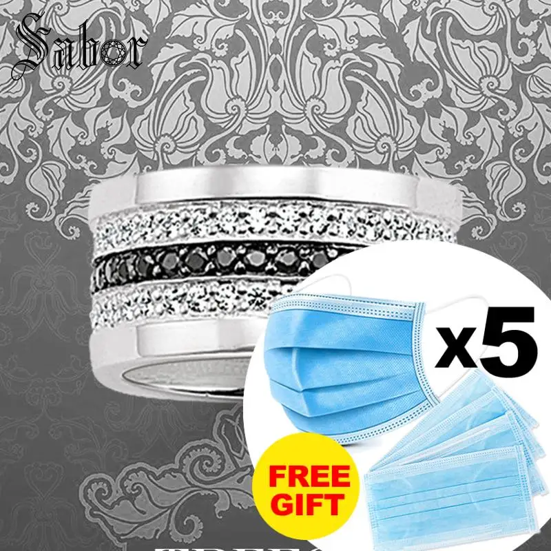 Черно белые свадебные кольца Eternity серебристый циркониевый модный ювелирный