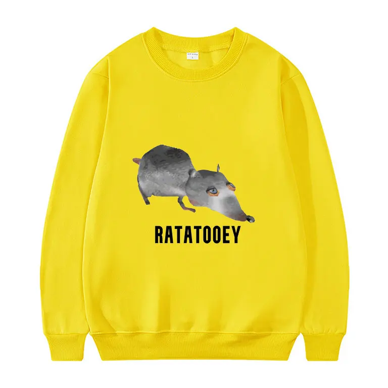 

Hot Sell Fashion RATATOOEY Pullover Funny Pitful Mouse Graphics Print Sweatshirt Men Women High Quality O-collar Sweatshirts Man