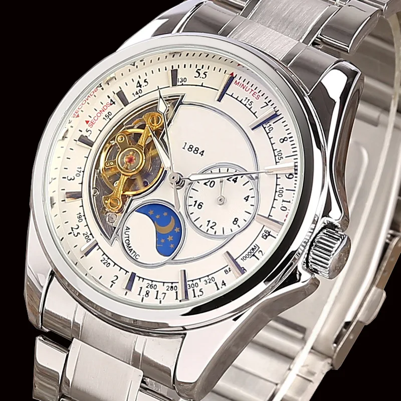 

Men's Limited Tourbillon Watch Luxury Business Automatic Wristwatch Stainless Steel Timepieces