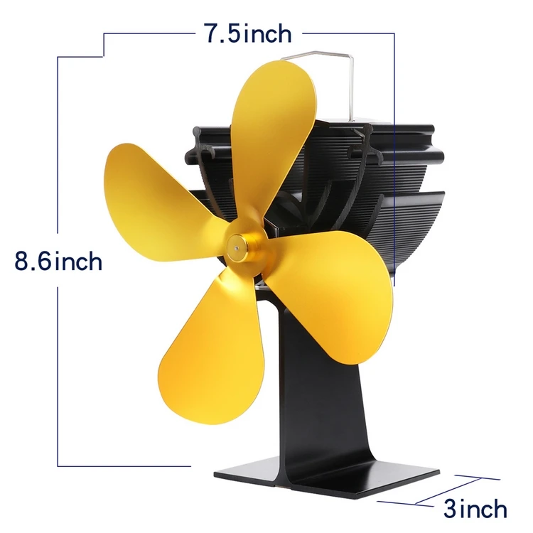 Вентилятор для печи работающий от тепловой энергии с 4 лопастями камин komin