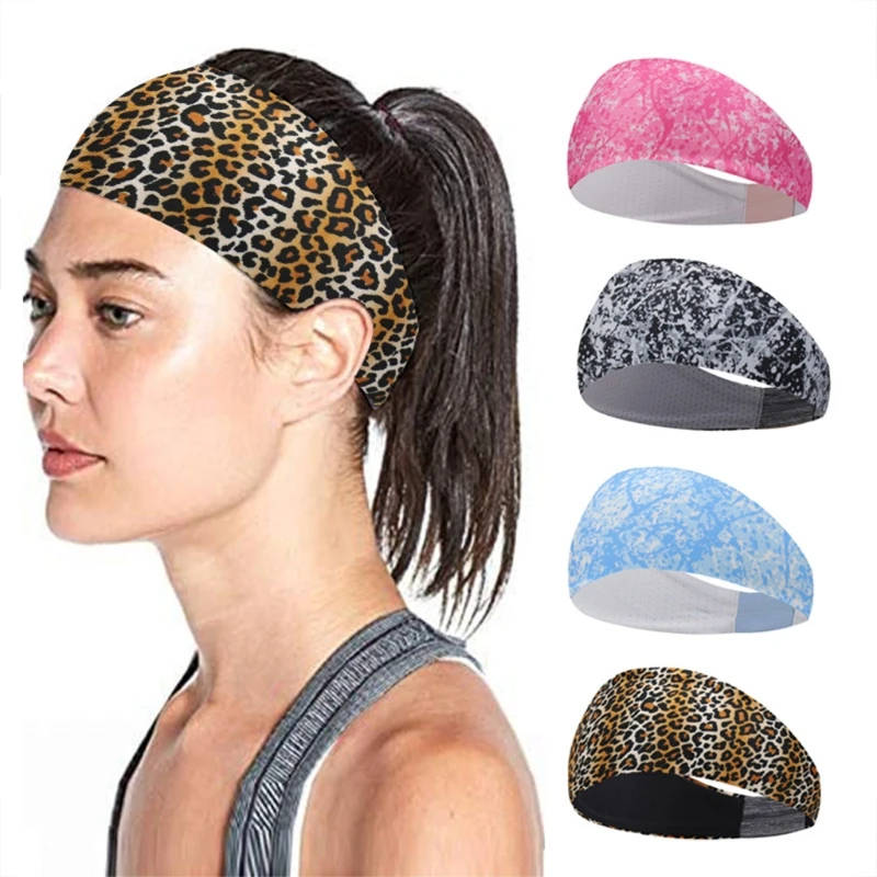 

Women Print Pattern Wide Headbands Non Slip Elastic Hair Bands Head Wraps for Yoga Running Workout Fashion hairband