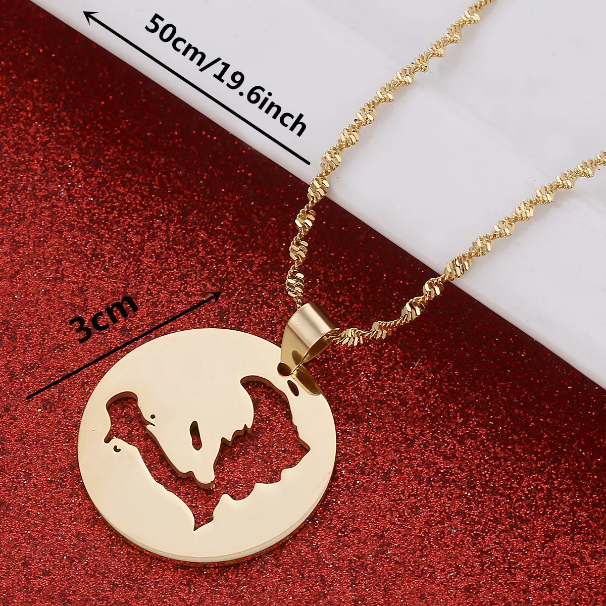 Ожерелье с подвеской из нержавеющей стали картой Гаити женское ожерелье