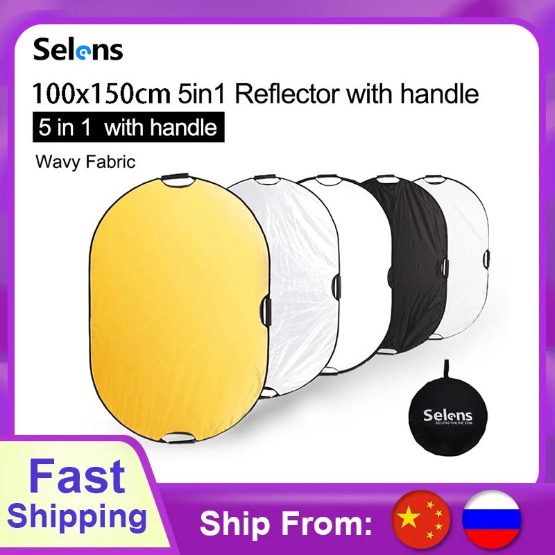 

100x150CM 5 in 1 reflector photography light reflector Portable Camera light reflector with Carry Case reflector for Photography