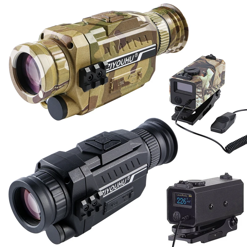 NV535 цифровой Монокуляр ночного видения 200 м полный Темный DVR прицел 5X оптическое