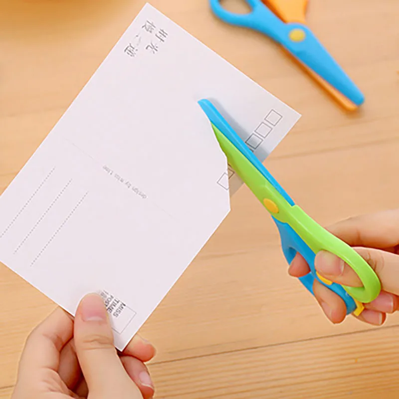 Симпатичные цветные пластиковые безопасные ножницы сделай сам для скрапбукинга