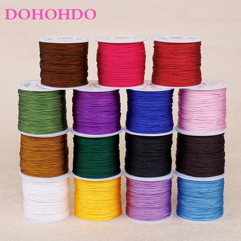 45 м 0 8 мм Хлопок нейлоновый шнур нить китайский узел Макраме Веревка ремешок DIY