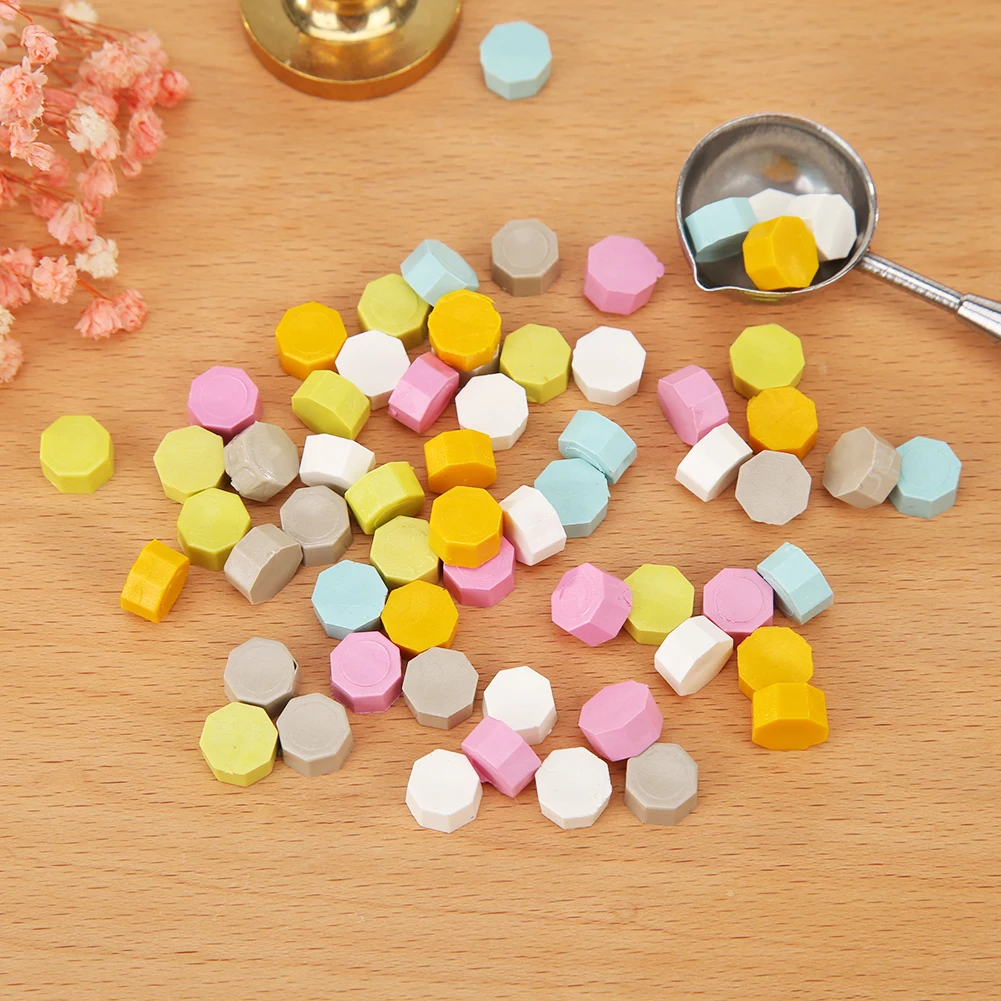 100 шт запечатывание воска Ретро восьмиугольник огонь картина таблетки восковое