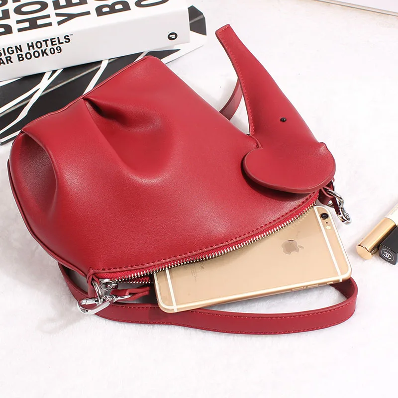 Супер качество женские кожаные сумки повседневные в форме слона дамская