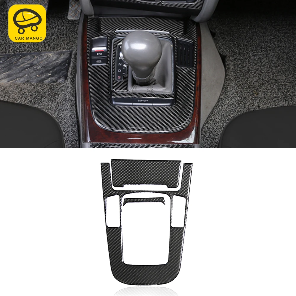 

CarMango For Audi Q5 8R 2012-2016 Car Accessories Center Gear Shift Panel Cover Frame Sticker Trim Carbon Interior Decoration