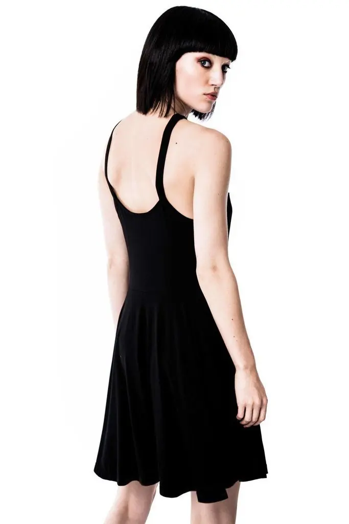 

Summer Fashion Women Dress Gothic Vintage Romantic Casual Dress Without Belt Sexy Black Dresses