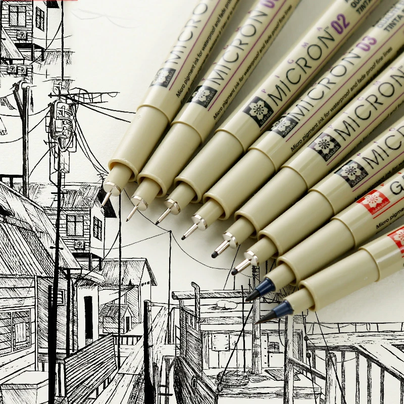 Иглы пера комплект комиксов изогнутым наконечником Ручка водонепроницаемый