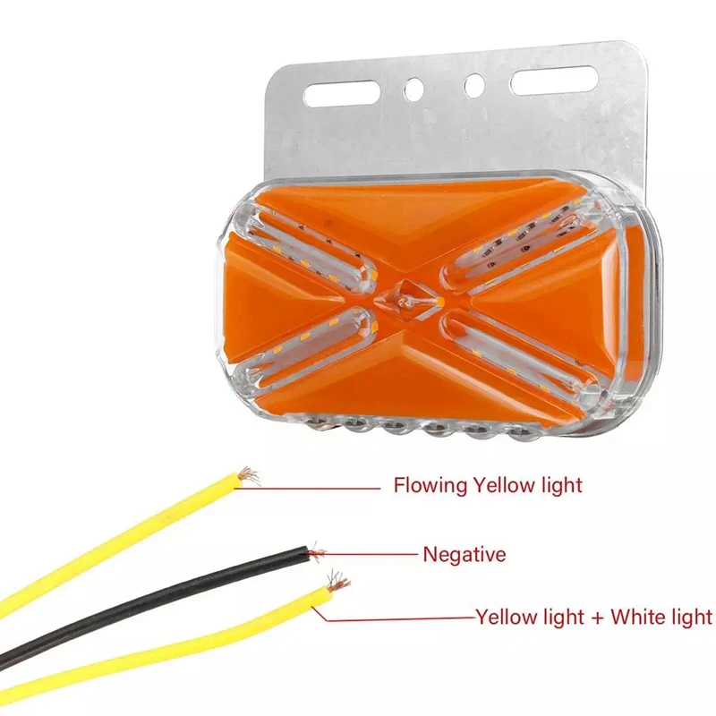 

4Pcs 24V LED DynAmic Car Truck Side Marker Light Car External Lights Square Warning Tail Light Signal Lamps Trailer