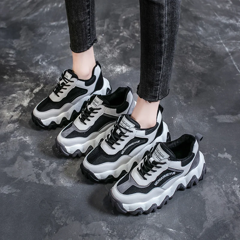 Новинка 2019 осенняя модная женская обувь зимняя на толстой нескользящей подошве