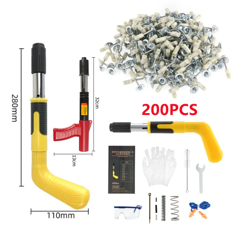 Steel Nails Guns Rivet Tool Brick Wall Anchor Wire Slotting Device Decoration Gun Home Fastener Set Power Tools | Инструменты