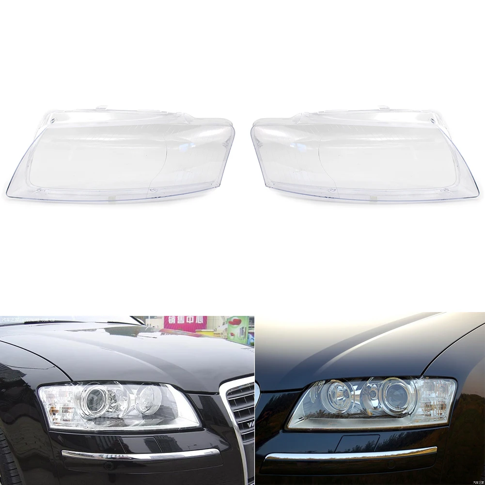 

VODOOL Clear Transparent Headlight Lens Replacement Left Right for Audi A8 D3 2005 2006 2007 2008 2009