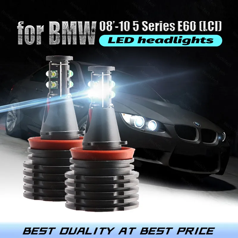 

High Power LED Chip Free Error Ultra Bright IP65 H8 / H11 LED Angel Eyes Marker for BMW 2008-2010 5 Series E60 (LCI) 160W