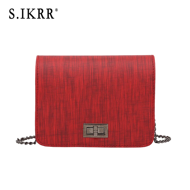 Red S. IKRR Worean сумка на плечо роскошные сумки женские Сумки Дизайнерская версия диких девушек маленькая квадратная сумка через плечо bolsa feminina - Цвет: Red