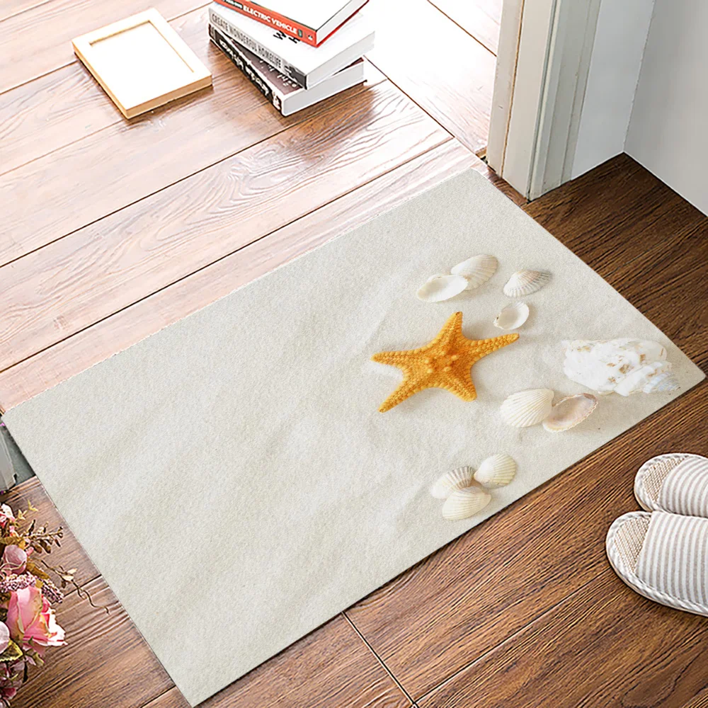 Морская раковина морская звезда пляжный песок летний желтая летняя теплая и