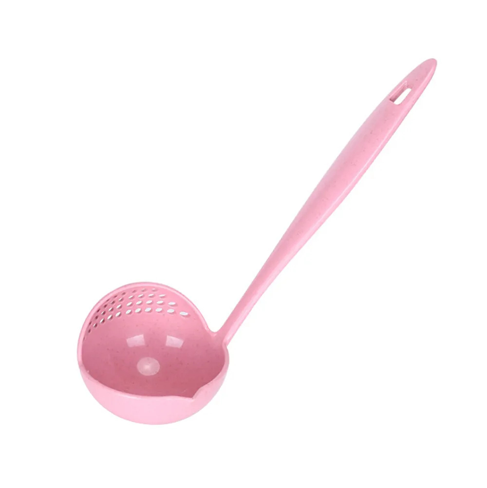 PINK 2 в 1 суповая ложка с длинной ручкой креативные ложки для каши хороший популярный дизайн безопасный и портативный sitko kuchenne - Цвет: PINK