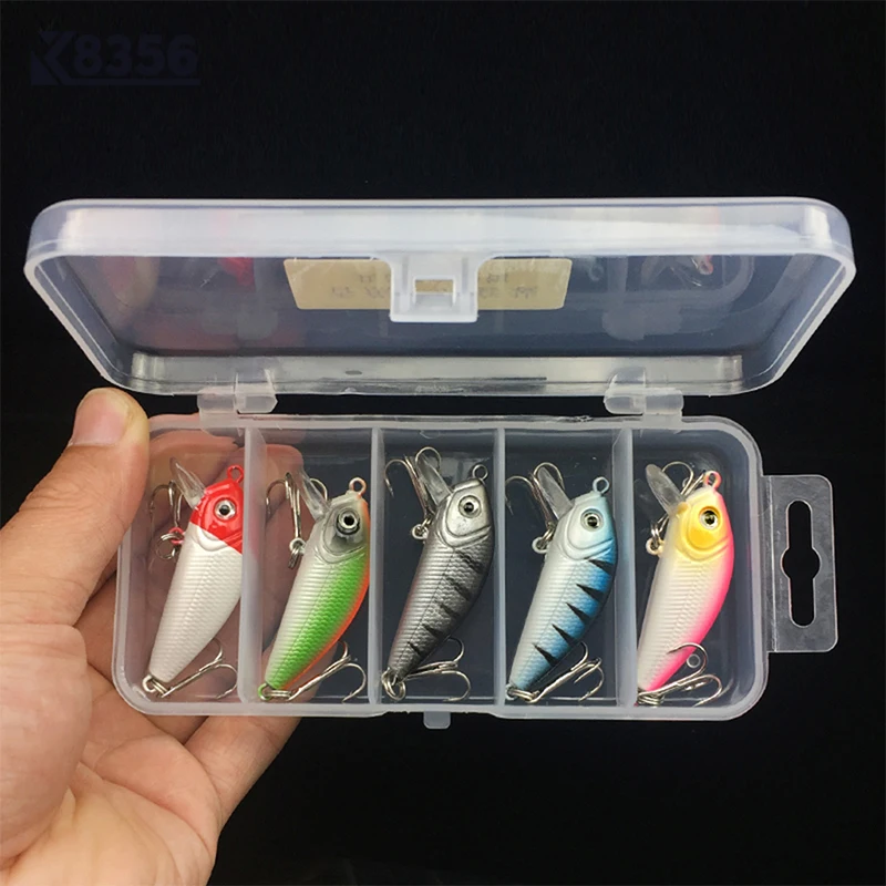 K8356 5 шт./компл. ABS жесткие приманки на пескаря набор рыболовных приманок
