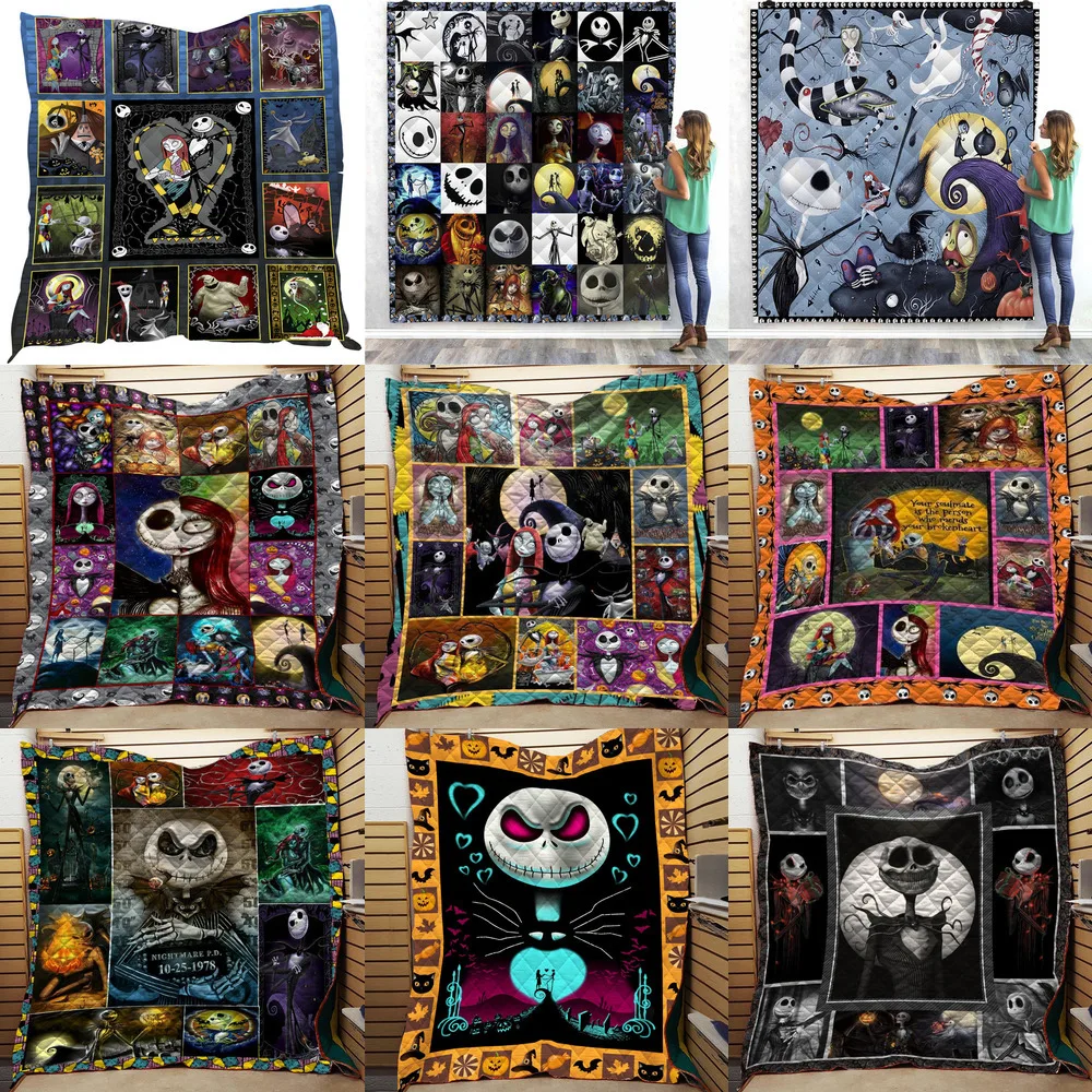 Мягкое одеяло Кошмар перед Рождеством всесезонное для детей и взрослых мягкое