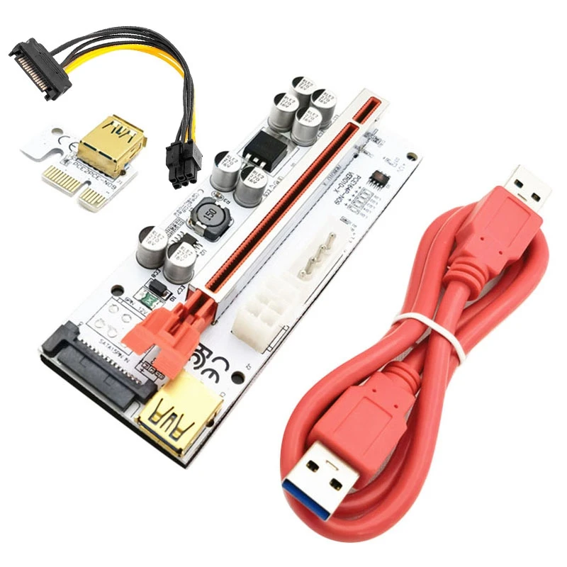 

Адаптер для майнинга на 1X-16X USB 3,0 SATA3.0 6PIN + 4PIN
