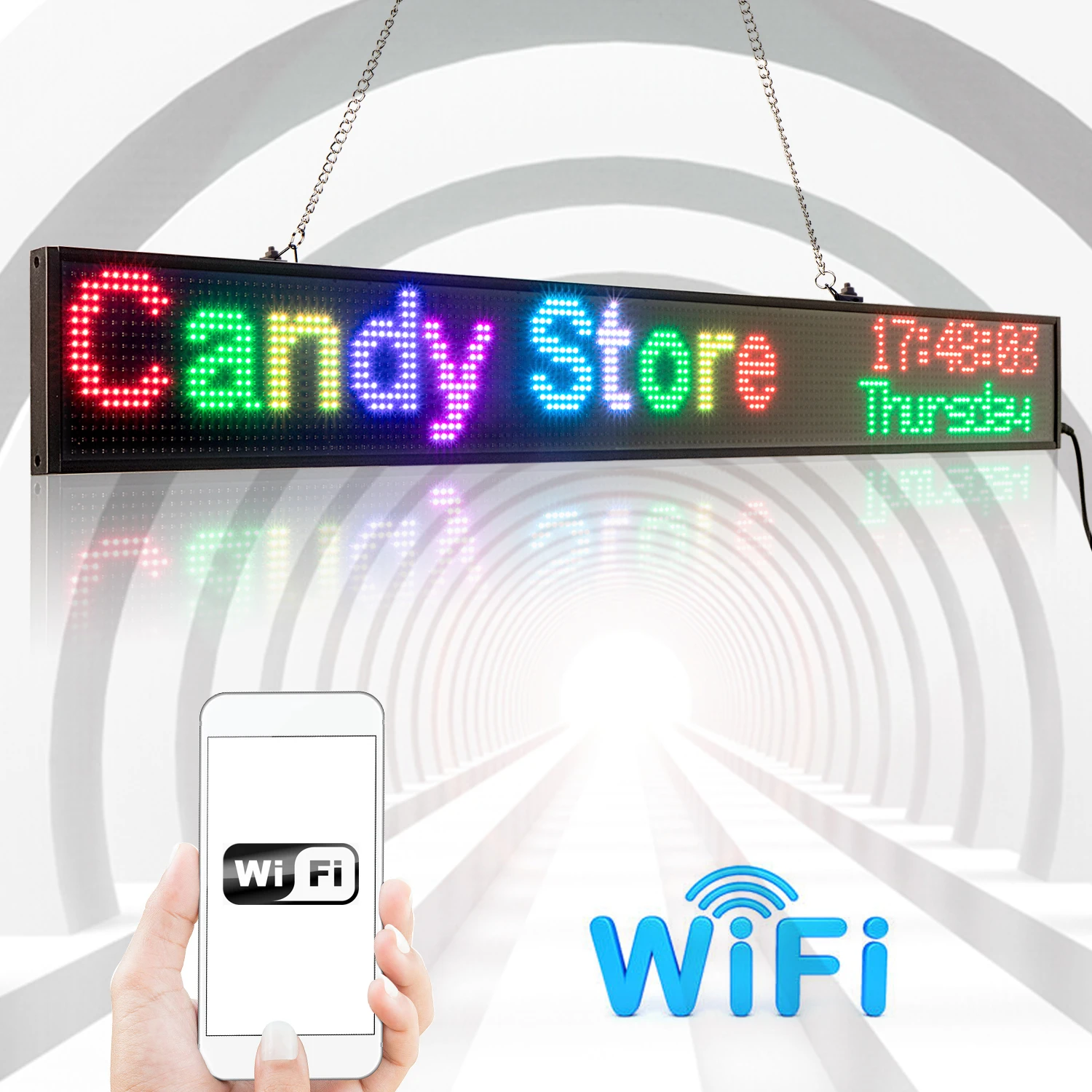 P5 ультратонкий светодиодный знак полноцветный дисплей панель с Wi Fi