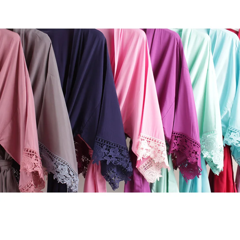 

Cotton Robe Lace Robe bride robe Kimono Bridesmaid Robes Bridal Party Robe women pajamas sleepwear A300A