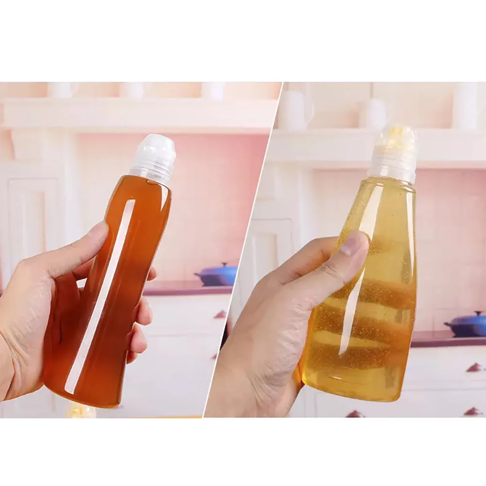 

Squeeze Honey Bottles Reusable Plastic Honey Jars with Cap Salad Dressings Containers Travel Pinic Work Condiments Dispenser