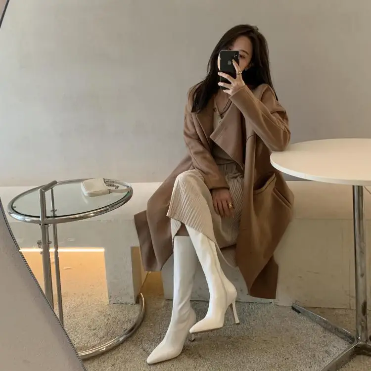 

10cm Black Pole Dancing Boots Fashion Sexy Knight Female 8 Inch High Heel Platform Ankle Boots for Women Autumn Winter Shoes