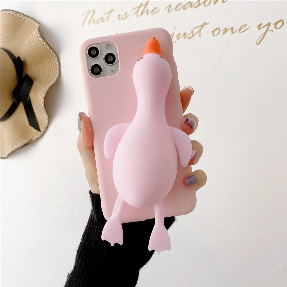 

Relive Stress Push Pop Bubble Duck Case For OPPO A59 F9 F11 A92S A93 A94 A54 A55 A52 A92 A72 A32 A53 A1K Fidget Toys Soft Cover