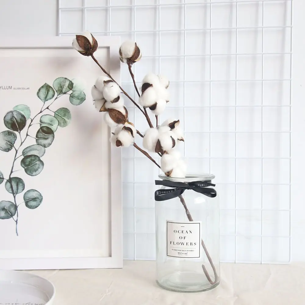 

Artificial Flowers Natural Cotton Cotton Stem Cotton Branch Dried Flowers For Interior Decoration Dried Flower Arrangements