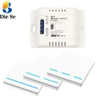 Универсальный беспроводной пульт дистанционного управления Переключатель 433 МГц переменный ток 90 В  250 В радиочастотный релейный приемник и 123 кнопочный выключатель освещения для светодиодной лампылампы