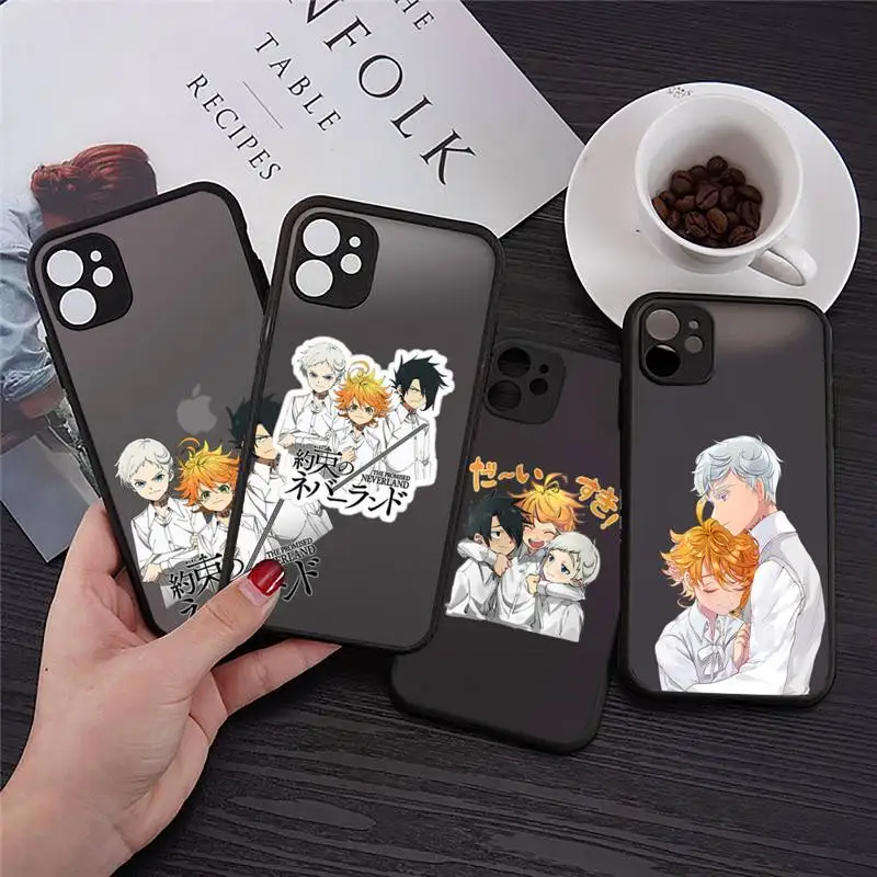 

The Promised Neverland love cute Phone Case Transparent Matte for iPhone 7 8 11 12 s mini pro X XS XR MAX Plus cover funda