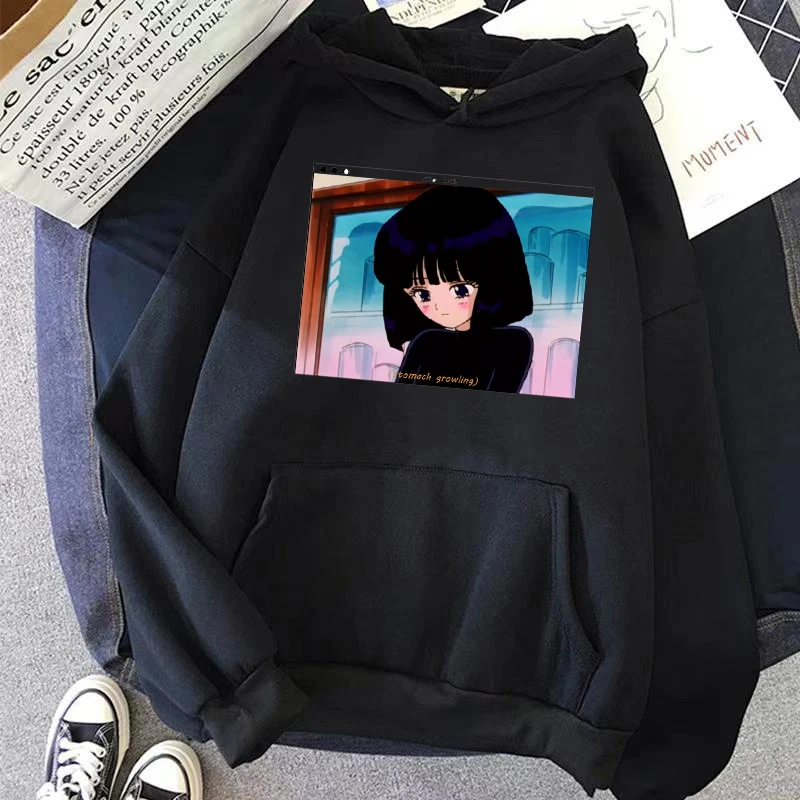 

2021 Sailor Moon Kawaii Anime Harajuku Hoodie Women Ullzang Cute Cat Cartoon Korean Style Sweatshirt 90s Fashion Graphic Hoody